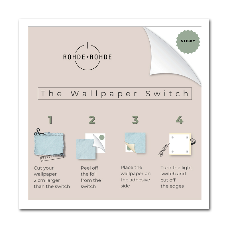 Wallpaper-Switch zelfklevend oppervlak Lichtschakelaar, contactloos, enkelvoudig 230V